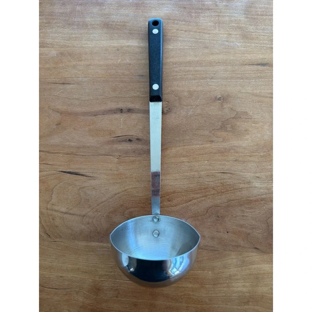 Vintage EKCO Flint Stainless Vanadium Ladle with Black Riveted‎ Handle